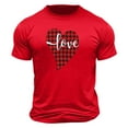 thumbnail image 3 of FAWUUDO Mens Romantic Valentines Short Sleeve T Shirt Round Neck Casual Simple Graphic Print Holiday Casual Wear Red M, 3 of 6