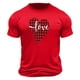 thumbnail image 3 of Tops para hombre, blusas y camisas de cuello redondo y manga corta para hombre. Camiseta/camisa informal de cuello redondo y manga corta con estampado de corazones para hombre. Tops de poliéster para, 3 of 5