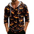 thumbnail image 3 of IAJDKMEK Men's Hoodie Halloween Shirt Tee - 3/4 Sleeve Funny Graphic Top, Perfect Men's T-Shirt for Costume and Relaxed Days,Black M, 3 of 9
