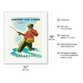 thumbnail image 2 of Colorado - United Air Lines - Fisherman Fly Fishing - Vintage Airline Travel Poster by Joseph Binder c.1950s - Fine Art Rolled Canvas Print 11in x 14in, 2 of 4