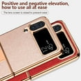 thumbnail image 3 of TECH CIRCLE for Samsung Galaxy Z Flip 4 2022 Case, Electroplate PU Leather Skin Foldable Bracket Stand Shell Slim Lightweight Shockroof Anti-fall Phone Cover for Galaxy Z Flip 4 6.7",Red, 3 of 10