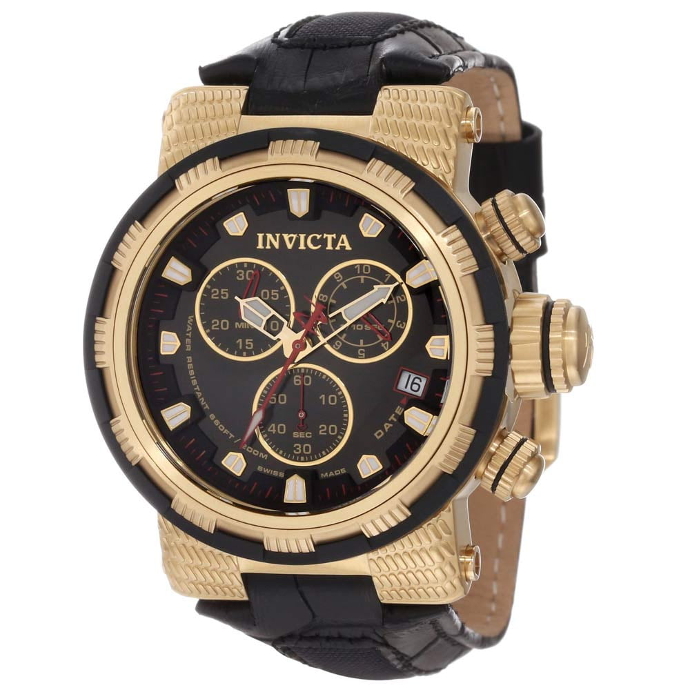 Invicta - Invicta Men's 11232 Reserve Capsule Black Dial Leather Strap ...