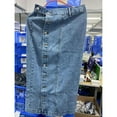 thumbnail image 7 of Fgnfyis Women's Clothing European Style Button Front Irregular Slit Denim High Waist Long Skirt Casual Showing Figure Design Dark Blue S, 7 of 7