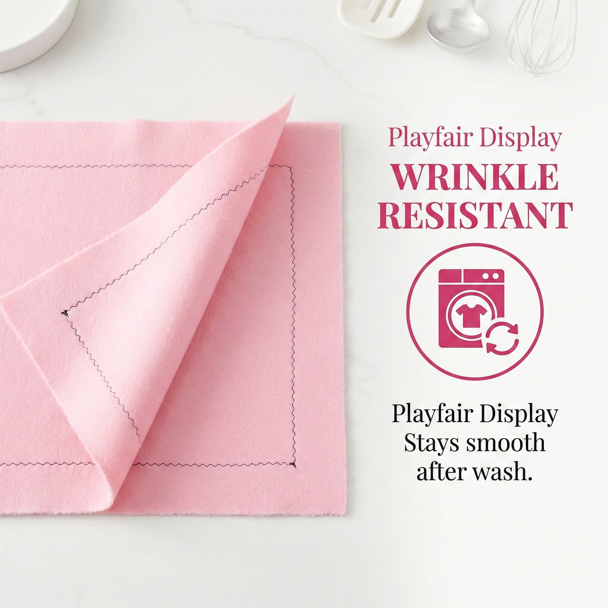 Unique Bargains 12Pcs Washable Reusable Home Cloth Napkins Pink 18x18inch