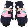 thumbnail image 5 of Ski Gloves Snowboarding Warm Heat Gloves, Windproof Waterproof Driving Gloves for Cold Weather, leather Wrap Outdoor Biking Running Walking Gloves, Navy, 5 of 9