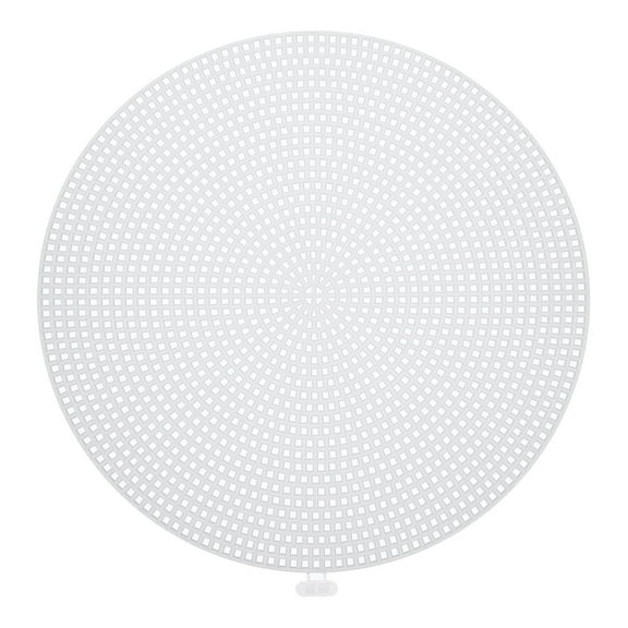 10pcs 7" Plastic Mesh Canvas Sheet 13 Count Round Needlepoint Blank Canvas for Embroidery, White