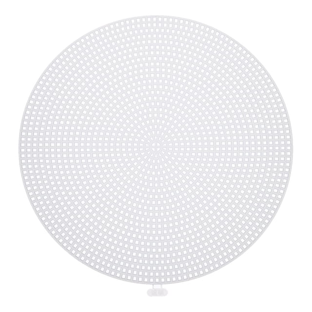 Unique Bargains 10pcs 7' Plastic Mesh Canvas Sheet 13 Count Round Needlepoint Blank Canvas for Embroidery, White