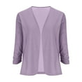 thumbnail image 4 of Casual Jackets for Women 3/4 Sleeve Solid Color Lapel Cardigan Casual Business Commuting Wear Spring Fall Outfits (XL, Purple), 4 of 6