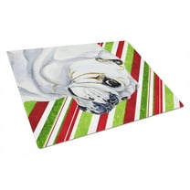 Carolines Treasures LH9229LCB Bulldog English Candy Cane Holiday Christmas Glass Cutting Board Large, 12H x 16W,
