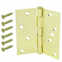 Everbilt 4 in. Bright Brass Finish Square Corner Security Door Hinge Pack of 3