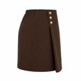 thumbnail image 4 of Falda Short George para Dama, Simulación Doble Prenda con Botones Café Talla EG, 4 of 4