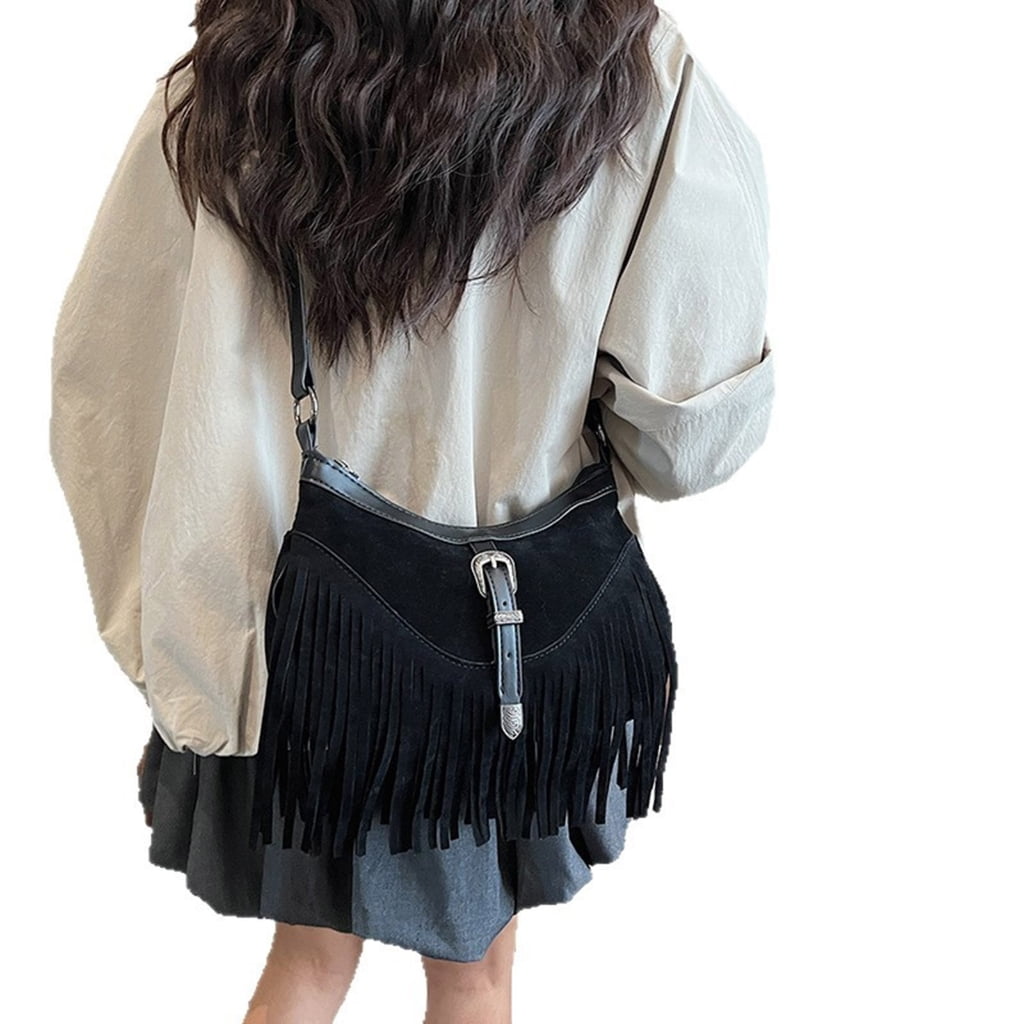Fashion Hippie Western Cowgirl Purses Purses Fringe Hobos Bags for Women Faux Suedes Crossbody Bag tassels Shoulder Bag