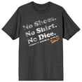 thumbnail image 7 of Fast Times At Ridgemont High No Shoes No Shirt No Dice Crew Neck Short Sleeve Charcoal Heather Men's T-shirt, 7 of 7