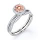 thumbnail image 4 of JeenMata Anillo Nupcial con Diseño Infinito de Pavé de Moissanita y Morganita de Talla Brillante Redonda de 1,5 Quilates Engastado con Halo de Cuatro Puntas Engastado en Plata, 4 of 6