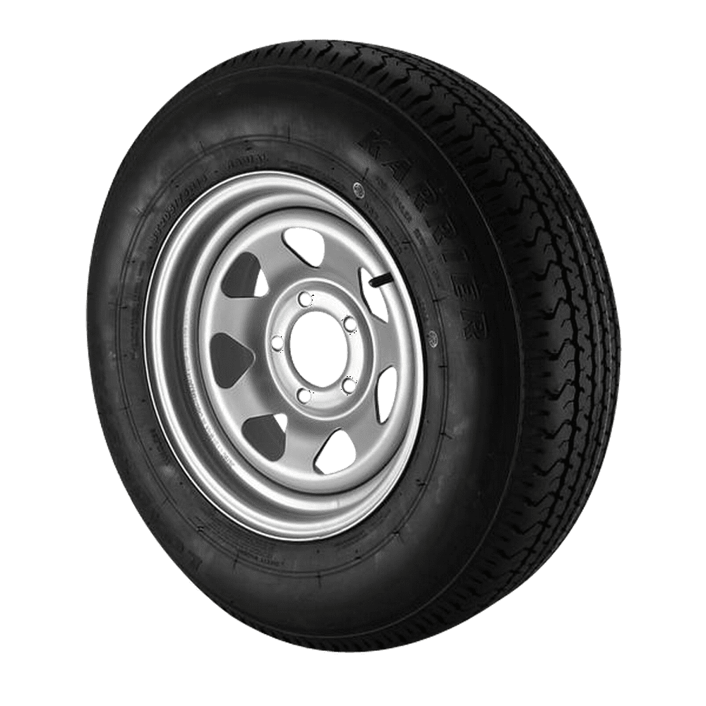 ST205/75R14 Loadstar Trailer Tire LRC on 5 Bolt Silver Spoke Wheel