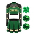 thumbnail image 3 of vastwit Women Cheer Leader Dance Crop Top with Skirt and  Accessories Cheerleading Outfits Green XXL, 3 of 5