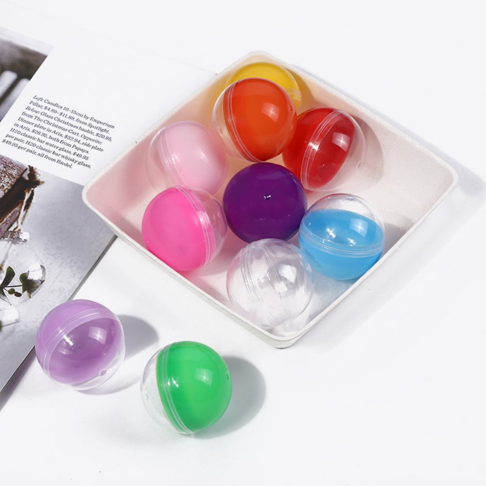 Trianu 150 Pcs Vending Machine Capsules Gumball Machine Capsule Small Empty Toy Capsules 1.7 inch Clear Colored Plastic Gumball Machine Containers for Toy Candy Party Favors