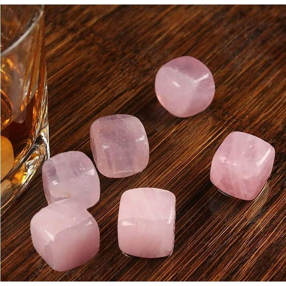 6 pcs Whiskey Quartz Stones Reusable Ice Cubes Quartz Stone Ice Cube for Drinks