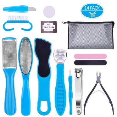 Professional Pedicure Tools Set 14 in 1, Foot Care Kit Stainless Steel Foot Rasp Foot Dead Skin Remover Pedicure Kit for Men Women Mother's Day Gift