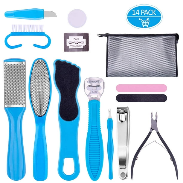 Professional Pedicure Tools Set 14 1, Foot Care Kit Steel Foot Rasp Foot Dead Skin Remover Kit for Men Women Mother's Day Gift - Walmart.com