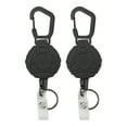 thumbnail image 2 of Retractable Key , Stainless Steel Wire Plastic Keychain Carabiner Wide Application Portable 2Pcs High Elasticity  For Outdoor, 2 of 8