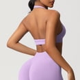 thumbnail image 5 of Neewe Women's Seamless Sports Bra Knitted Yoga Suit Gathering Breathable Workout Gym Tank Top for Women-Watermelon Red S, 5 of 9