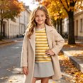 thumbnail image 3 of Jalioing Long Sleeve Striped T Shirt for Girls Fashion Cute Crew Neck Tee Shirt Spring Fall Casual Basic Tops 3-14 Years, 3 of 9