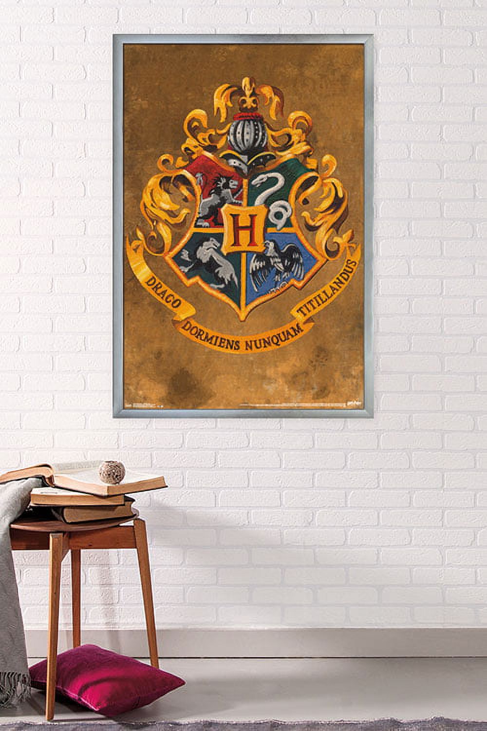 The Wizarding World: Harry Potter - Hogwarts Crest Wall Poster, 22.375" x 34", Framed