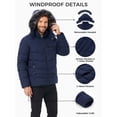 thumbnail image 3 of Wantdo Men's Jacket Recycled Hooded Winter Coat Thicken Windproof Windbreaker Jacket Navy L, 3 of 8