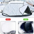 thumbnail image 3 of Parabrisas de coche, parasol, nieve, anticongelante, parabrisas delantero, anti-UV, plegable, universal, protección para parabrisas de coche, 92 x 145 cm, 3 of 5