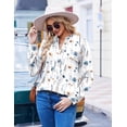 thumbnail image 5 of Zeagoo Womens Stylish Design V-Neck Blouse Long Sleeves Pleated Business Casual Tunic Tops, 5 of 6