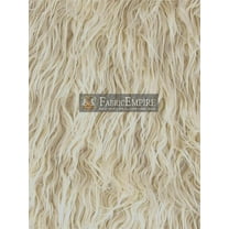 Faux/Fake Fur Mongolian Fabric Sold by The Yard (Beige)