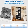 thumbnail image 5 of SUNCROWN 63" H Narrow Bathroom Storage Cabinet with Drawer & Adjustable Shelves, Freestanding Linen Tower with Glass & Solid Doors, Anti-Tip Safety Device, Black﻿, 5 of 9