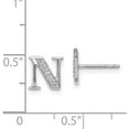 thumbnail image 3 of 14k White Gold Diamond Initial N Earrings - 8mm Natural Diamonds, 3 of 5