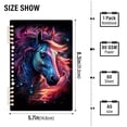 thumbnail image 3 of Horse Head Starry Sky Ring Binder Notebook Journey Note Diary College Ruled Spiral Notebook Study Loose Leaf Paper A5 60 Pages, 3 of 8