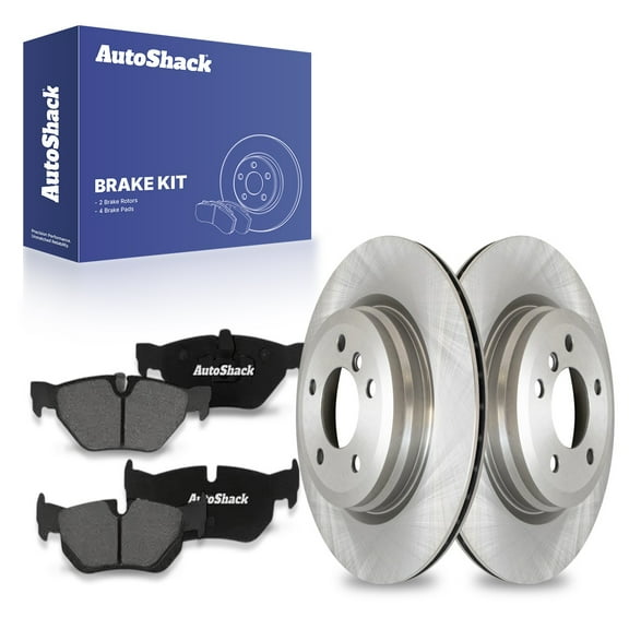 AutoShack Rear Brake Rotors Premium Ceramic Brake Pads | Replacement for 2012 BMW X1 2.0L AWD | 6-PC Brake Kit