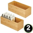 thumbnail image 2 of mDesign Bamboo Kitchen Pantry Organizer Bin, 2 Pack - Natural Wood, 2 of 8