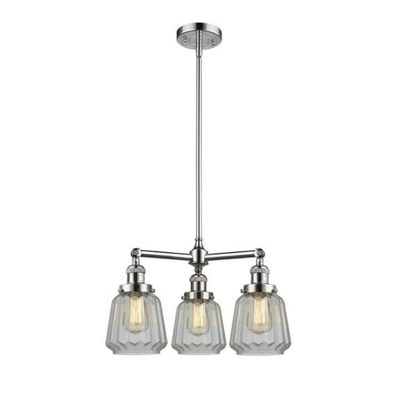 Innovations 207-PC-G142-LED Chatham 3 Light Chandelier part of the Franklin Restoration Collection, Polished Chrome