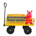 thumbnail image 4 of LKIJYG Steel Garden cart Tools cart Heavy Duty Steel cart with Removable Sides 10 inch Solid Wheel Capacity(Yellow), 4 of 6