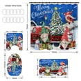 thumbnail image 2 of 4 Pcs Christmas Shower Curtain Sets with Rugs Red Truck with Xmas Tree Snowmen Farmhouse Shower Curtain Waterproof Bathroom Set with Hooks Toilet Lid Cover Bath Mat, 2 of 7