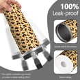 thumbnail image 2 of Leopard Print 30oz Handheld Travel Tumbler with Handle – Double Wall Stainless Steel Insulated Cup, Flip Straw Lid, Leak-Proof & BPA-Free for Hot and Cold Drinks – Durable Coffee & Juice Mug Black, 2 of 6