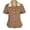khaki&ivory, variant on Casual Shirts Slim Fit Short Sleeveles Buttons Vintage Women Blouse