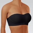 thumbnail image 2 of VISALY Plus Size Front Closure Strapless Bandeau Bras Wireless Push Up Comfy Padded Bralettes Strapless Front Buckle Bandeau Bras Non-Slip Seamless Tube Top Push Up Support Brassiere Black L, 2 of 8