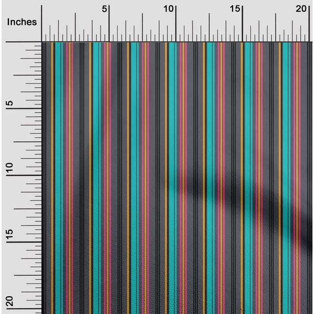 oneOone Georgette Viscose Fabric Multicolor Stripe Decor Fabric Printed BTY 42 Inch Wide