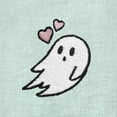 thumbnail image 2 of Dalix Heartly Ghost Embroidered Cropped Flowy Soft Cotton Short Sleeve T Shirt Womens in Dusty Blue XL X-Large, 2 of 5