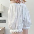 thumbnail image 4 of XFLWAM Bloomers for Women Slip Shorts Loose Pettipants with Lace Trim Mid Thigh White L, 4 of 5