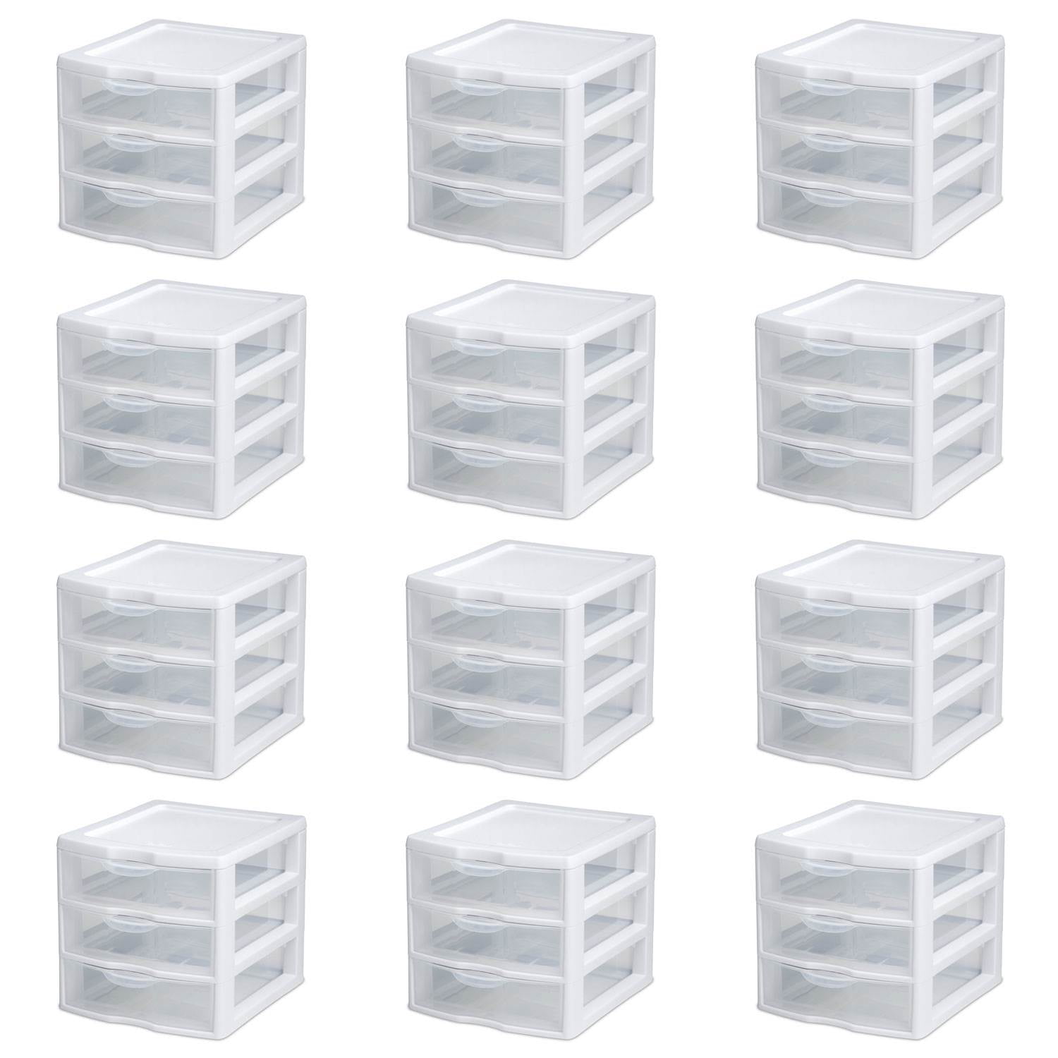 New Sterilite Small Compact Countertop 3 Drawer Desktop Storage