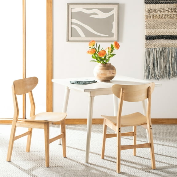 SAFAVIEH Lucca Retro Farmhouse Dining Chair, Natural, Set of 2