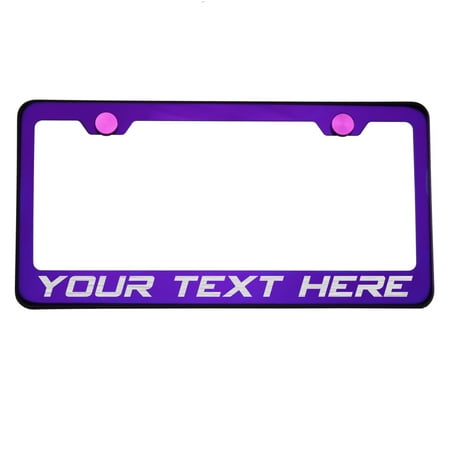 Purple Mirrored License Plate (Customize Personalize KA Depot T304 8k Polish Mirror Purple Chrome Stainless Steel License Frame with Aluminum Screw)