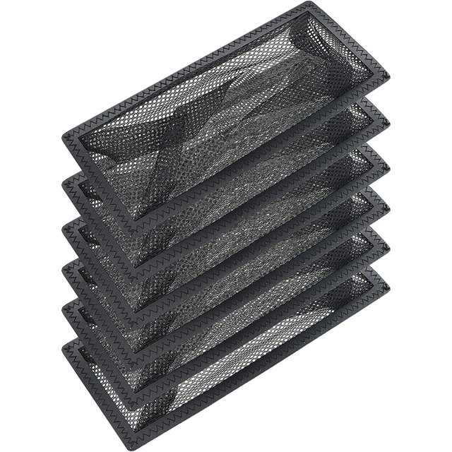 Zhuge 6 floor vent filter screens, household vent floor trough net pocket floor standing garbage collection net floor vent screen filter, for floor replacement (black, 4 "x 12")